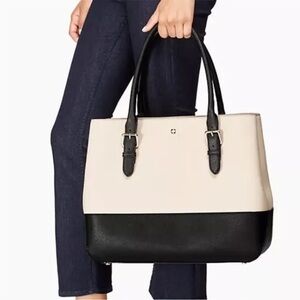 GUC Kate Spade - Cove Street Colorblock Airel - Shoulder Bag- Ostrich Egg/Black